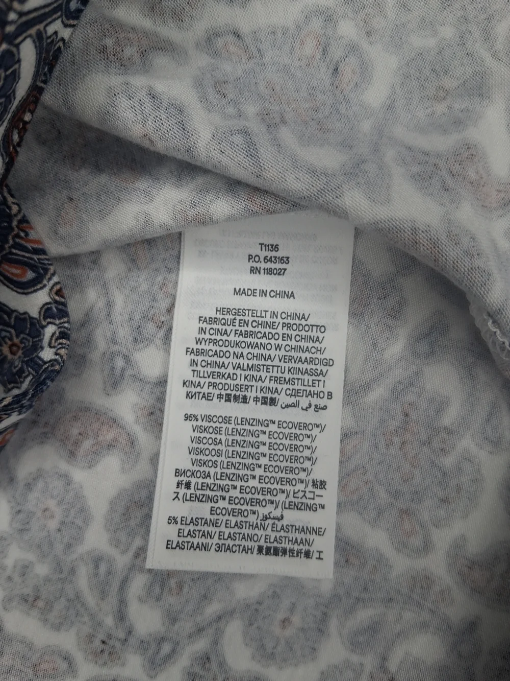 Boden Floral Paisley Multicolor Blouse Button Front Ruffle Neckline Long Slv 10 - Picture 13 of 13